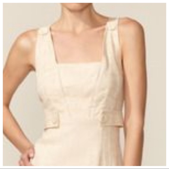 Magaschoni Silk Linen Button Tab Sheath Dress - Picture 2 of 11